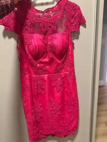 Vestido Festa Pink com Renda