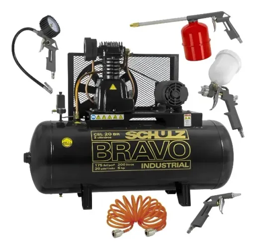 COMPRESSOR SCHULZ BRAVO 20PES 200 LITROS INDUSTRIAL CSL20BR/200L MTA5C - 