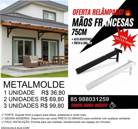 Mãos Francesas Forte Toldo e Coberta