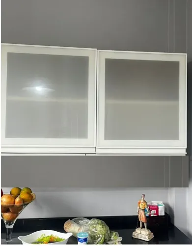 Armário Aéreo de Cozinha Itatiaia em Aço Reforçado 2 Portas 60cm c/ Vidro e 1 Prateleira