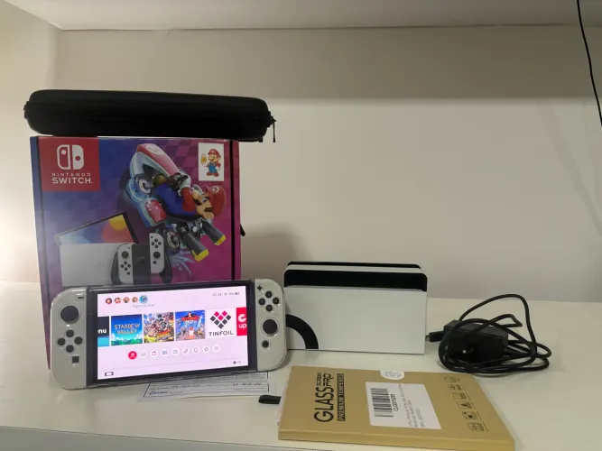 Nitendo Switch Oled Desbloqueado 256GB com Caixa  + Nota fiscal