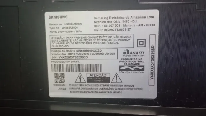 Tv 65 samsung tela com defeito