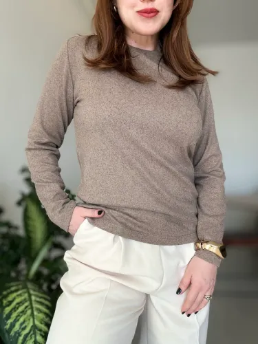 Blusa de Tricot M Bege NOVA Toque Final
