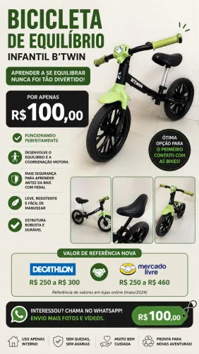 Bicicleta de Equilíbrio Infantil B-TWIN ?