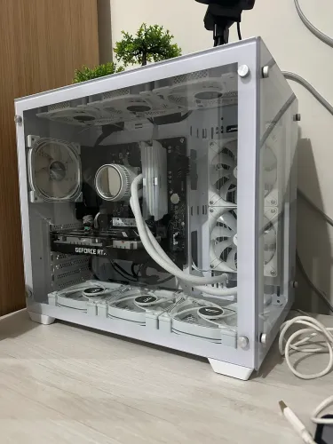 Gabinete Aquário Aigo Branco com 7 fans ARGB (Leia a descrição para mais detalhes)