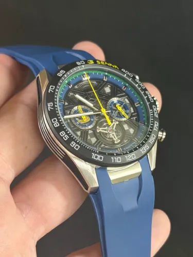 Relogio Tag Senna - Azul - Silicone - Quartzo - Safira - Todo funcional 