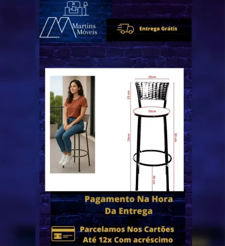 GRANDE PROMOÇÃO 01 BANQUETA ALTA DE FERRO COZINHA GOURMET ENTREGA GRATIS  