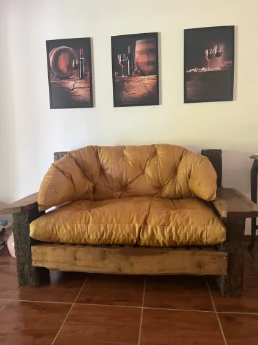 Sofá rústico couro legítimo 