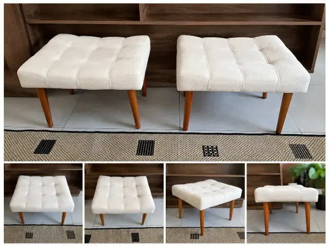 2 Banquetas sala off-white