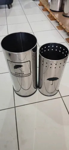 Porta Guarda-chuvas Pequeno Médio Aço Inox Lata Tubular Redondo Brinox JSN Barato Promoção