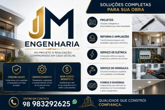 Serviços de Engenharia: Projetos, reformas e Ampliação, Forros, divisórias e esquadrias.