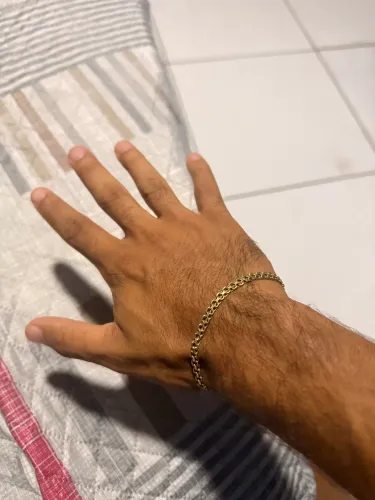 Pulseira de prata banhada a ouro 