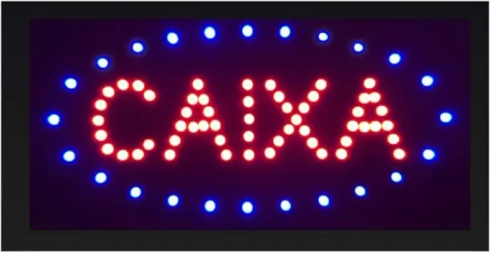 Letreiro luminoso caixa