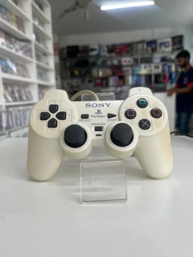 CONTROLE SONY DUALSHOCK 2 PEARL WHITE SEMINOVO - PS2