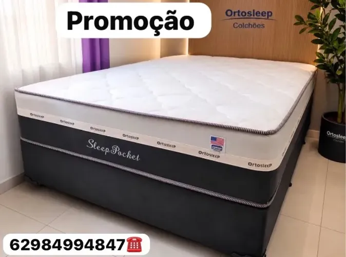 Cama box com molas casal nova 
