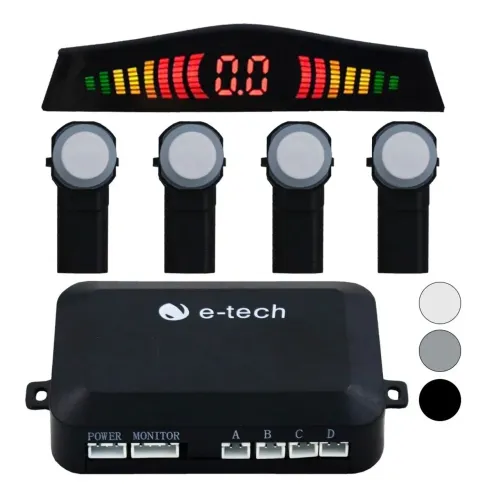 Sensor de ré estacionamento universal OEM (Embutido - Acabamento original) branco e-tech