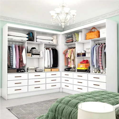 Closet Casal Duplo Sevilha Premium 18 Gavetas Carioca Móveis.