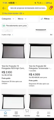 Retroprojetor, tela tensionada e 4 óculos 3D