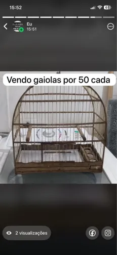 Gaiolas madeira e ferro