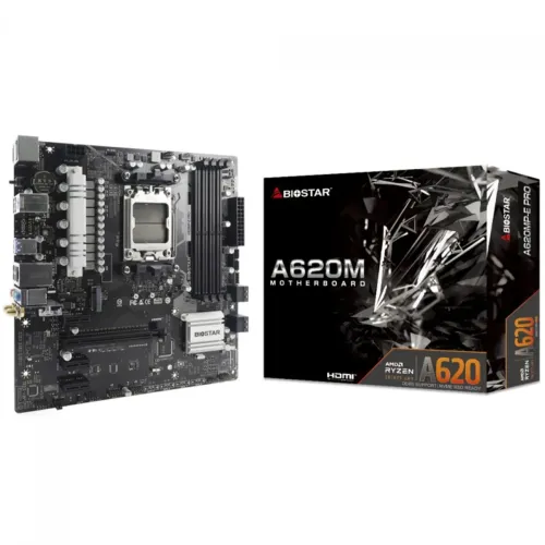 Placa Mãe Biostar A620MP-E PRO AMD AM5<br><br>M-ATX DDR5 Pci 4.0