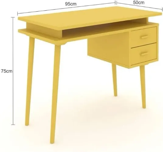 ESCRIVANINHA MARGOT AMARELO 2 GAVETAS ETNA