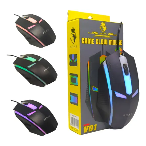 Mouse Gamer RGB com fio USB