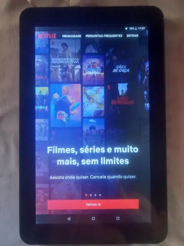 Tablet m9s go, tela grande de quase 10 polegadas. Pega Netflix e WhatsApp. carregador.
