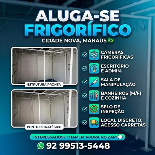 ALUGO GALPÃO FRIGORÍFICO PRONTO PARA CERTIFICAÇÃO DO SIE
