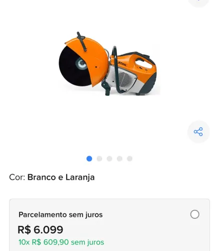 Vendo cortador de pedra A gasolina ts 420 Stihl cor branco com laranja