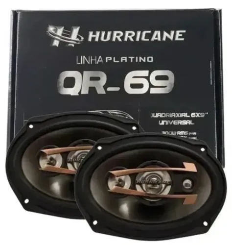 150,00 Par Alto-Falantes Quadriaxial 6x9 Hurricane QR69 300W 4 Ohms.