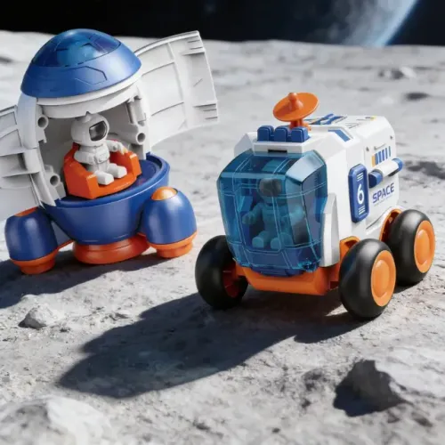 Kit Astronauta - Foguete espacial + Carro espacial brinquedos articulaveis