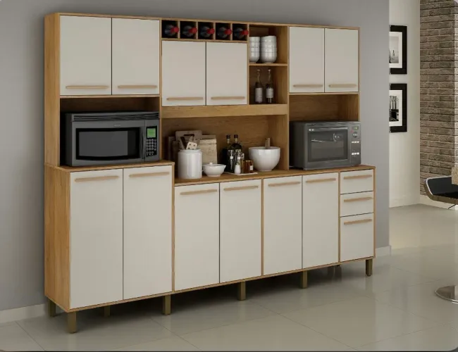 Cozinha Compacta 13 Portas 2 Gavetas 253x200 Cinamomo Off
