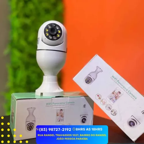 Câmera de segurança wifi ip sem fio 360 com encaixe lâmpada bocal aplicativo yoosee