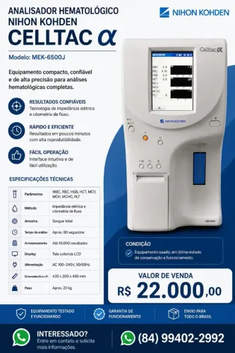 Analisador Hematológico - Laboratório de Análises clínicas