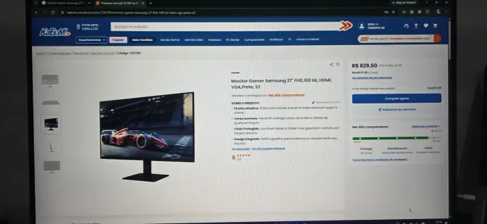 Vendo monitor gamer Samsung 27 polegadas
