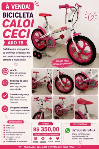 Bicicleta Caloi Ceci Aro 16