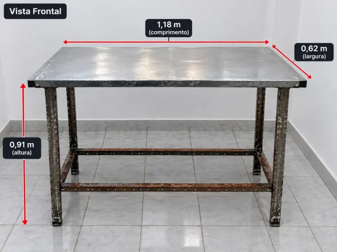 Mesa Inox 1,18x0,62x0,91 m