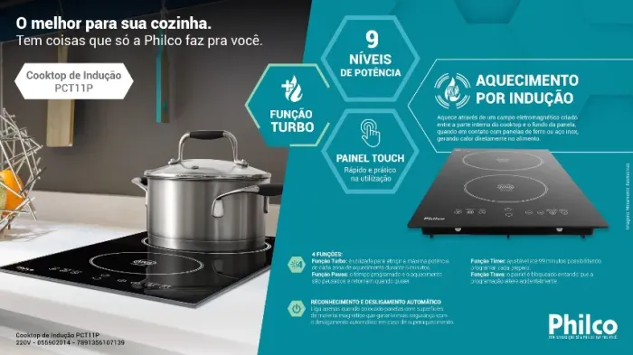 Cooktop 2 bocas Philco lacrado