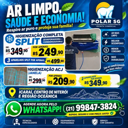 LIMPEZA DE AR-CONDICIONADO NA PROMOÇÃO 