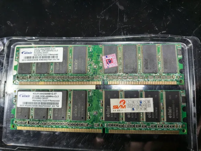 Memória Ram 2x512mb Ddr 400