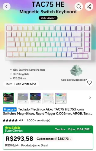 PRA SAIR LOGO! TECLADO MAGNÉTICO AKKO TAC 75