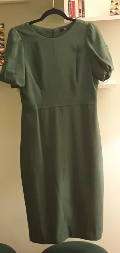 Vestido Midi Verde Manga Bufante - P. A Concept