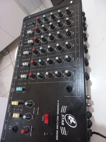 MESA DE SOM LL STAR COM 6 CANAIS