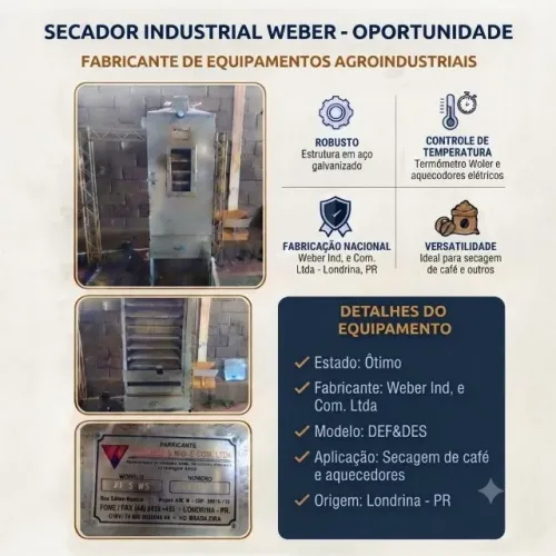 SECADOR INDUSTRIAL WEBER PARA CAFÉ DEF&DES - AÇO GALVANIZADO