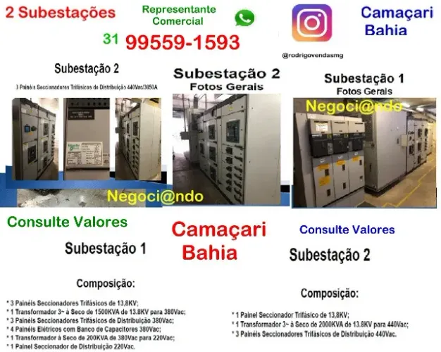 Subestações Produção gerador industria galpão termo agro supermercado empresa comercio