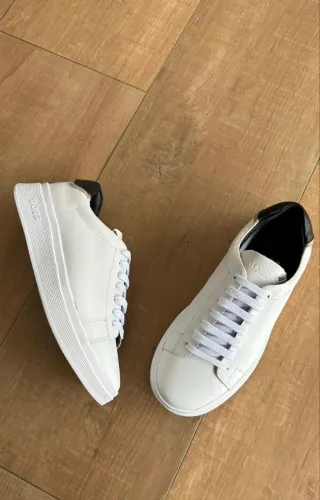 Tênis Hugo Boss masculino branco em couro legítimo 