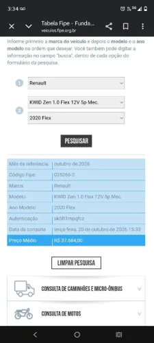 Renault Kwid Zen 1.0 Flex 12V 5P Mec. 2020