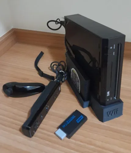 Nintendo Wii Black Piano com HD