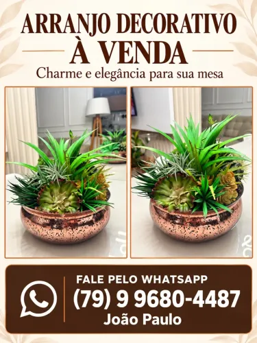 ? ARRANJO DE SUCULENTAS DECORATIVAS - VASO SUPER CHARMOSO PARA MESA DE JANTAR! ?