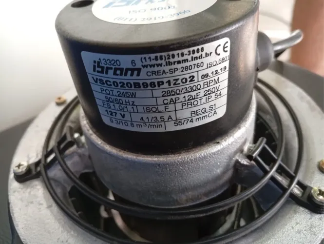 Motoventilador motor para inflável 110v Ibrnm. Pot 245w. 2859/3309 rpm